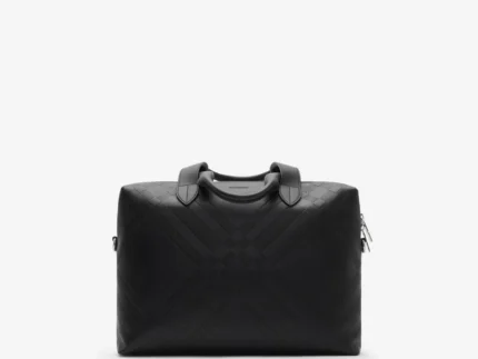 Embossed Check Briefcase