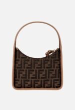 Fendi Fendessence Zucca Brown Canvas Crescent Mini Shoulder Bag NEW - Image 2