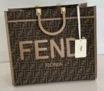 Fendi Roma Jackuard FF Logo Canvas Sunshine Large Tote Bag - Image 7