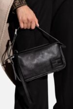 New Fendi Simply Fendi Mini Black Leather Shoulder Bag Zip Logo Italy - Image 2