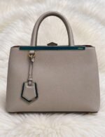 Brand New Authentic FENDI Petite 2Jours Leather Tote Taupe - Image 3