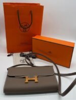 Hermes Epsom Constance Long To Go Wallet Etoupe Crossbody - Image 7